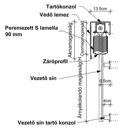 S lamella műszaki rajz